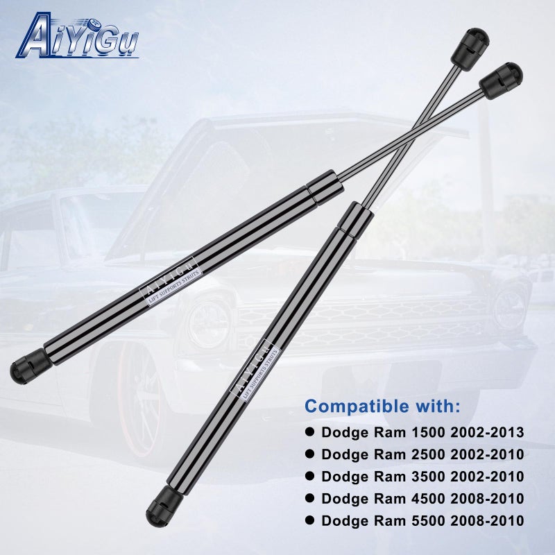 AiYiGu Front Hood Struts Shocks Lift Supports Gas Spring Compatible with 2002 2003 2004 2005 2006 2007 2008 2009 2010 Dodge Ram 1500/2500/3500/4500/5500 Pack of 2 PCS Replaces 55276321AA SG314036 4364 - Image 4