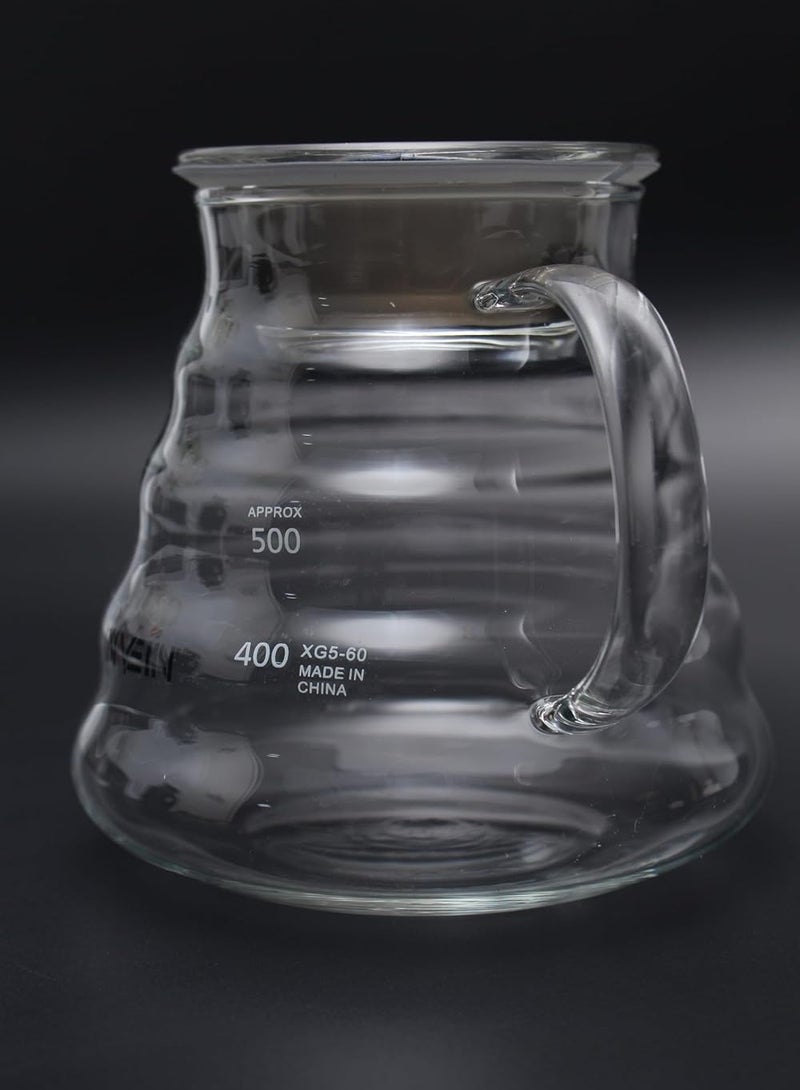 INVEIN V60 Coffee Server, 600ml - Heat-Resistant Glass Coffee Server 02 with Lid, Rippled Design for Smooth Stirring and Pouring, Perfect for Brewing and Serving 1-4 Cups - Image 5