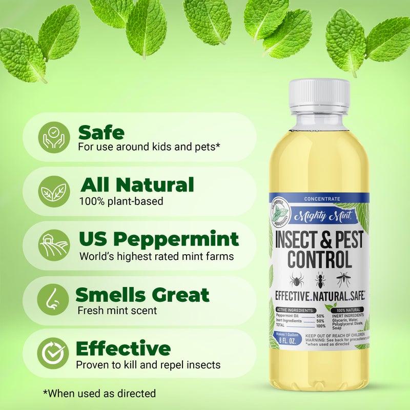 Mighty Mint Peppermint Oil Insect Repellent Concentrateâ€“ Natural Indoor & Outdoor Bug Control for Spiders, Ants, Roaches, and More â€“ Plant-Based, Extra-Strong Formula - 8 oz - Image 4