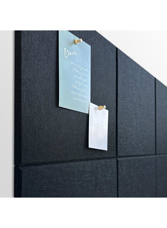 AkuDecor Large Cork Board for Office Wall Decor,48"x36"-12 Pack Felt Wall Tiles with 35 Push Pins, Thicker 0.47in, Felt Bulletin Board Pin Board Cork Boards for Walls - Black - Image 4