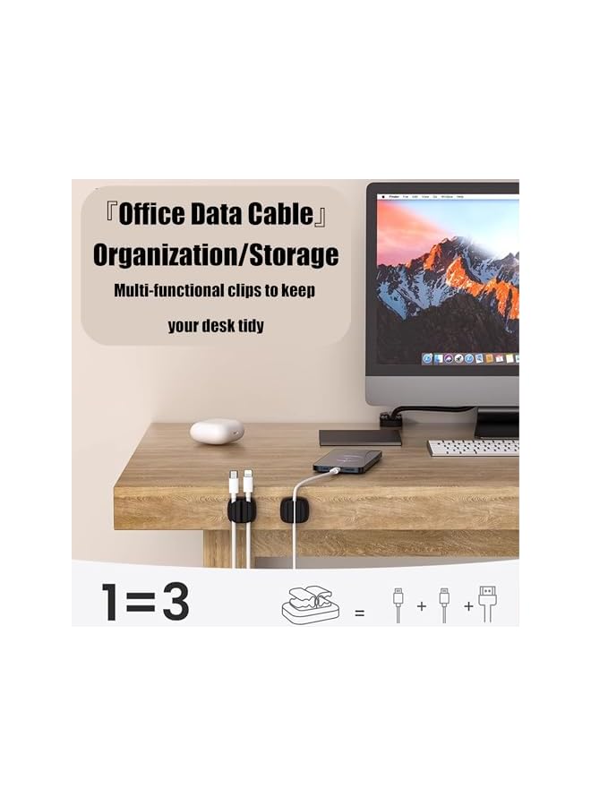 Green Tiger 3 Pack Cable Organizer Cable Holder Clips Adhesive Charger Cable Management Clips Under Desk Cable Management for Home Office Desk Phone Car Wall Desktop Nightstand - Image 2