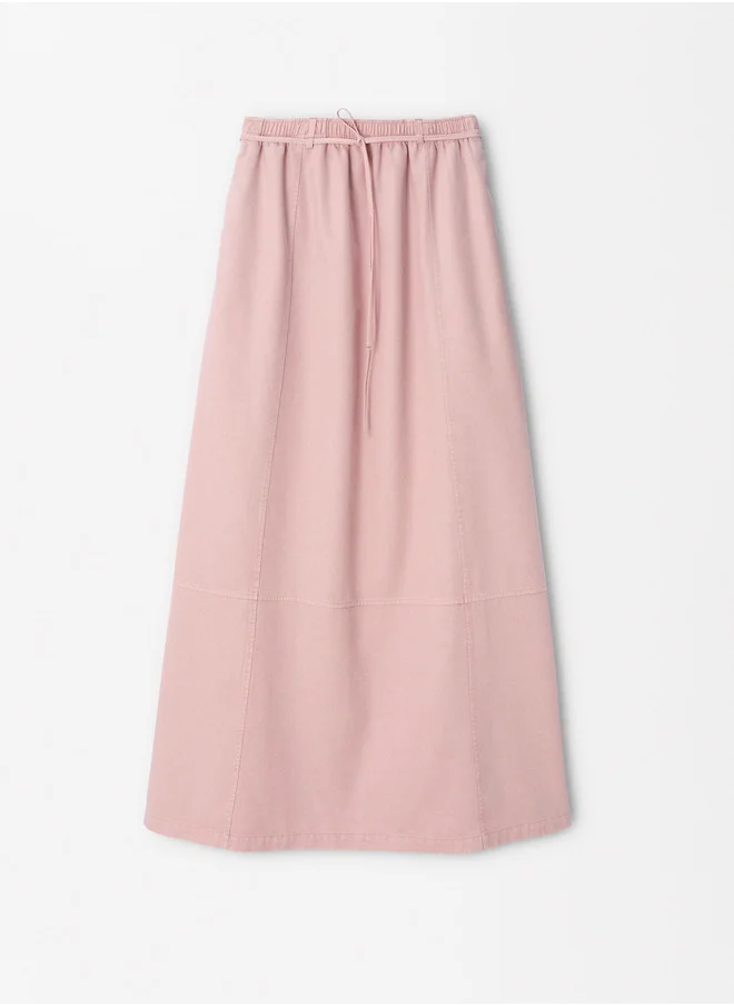 PARFOIS Long Skirt With Elastic Waistband