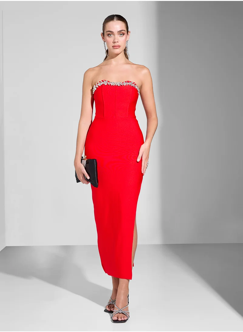 Ginger Boutique Bandeau Crystal Embellished Dress