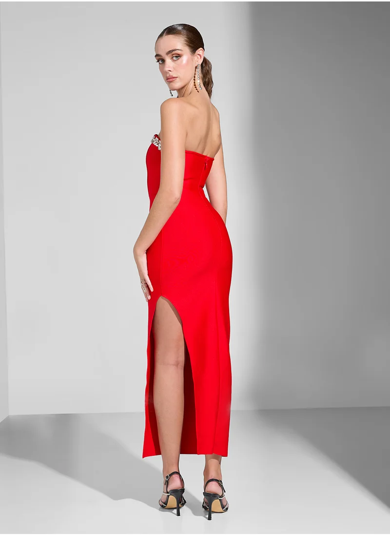 Ginger Boutique Bandeau Crystal Embellished Dress