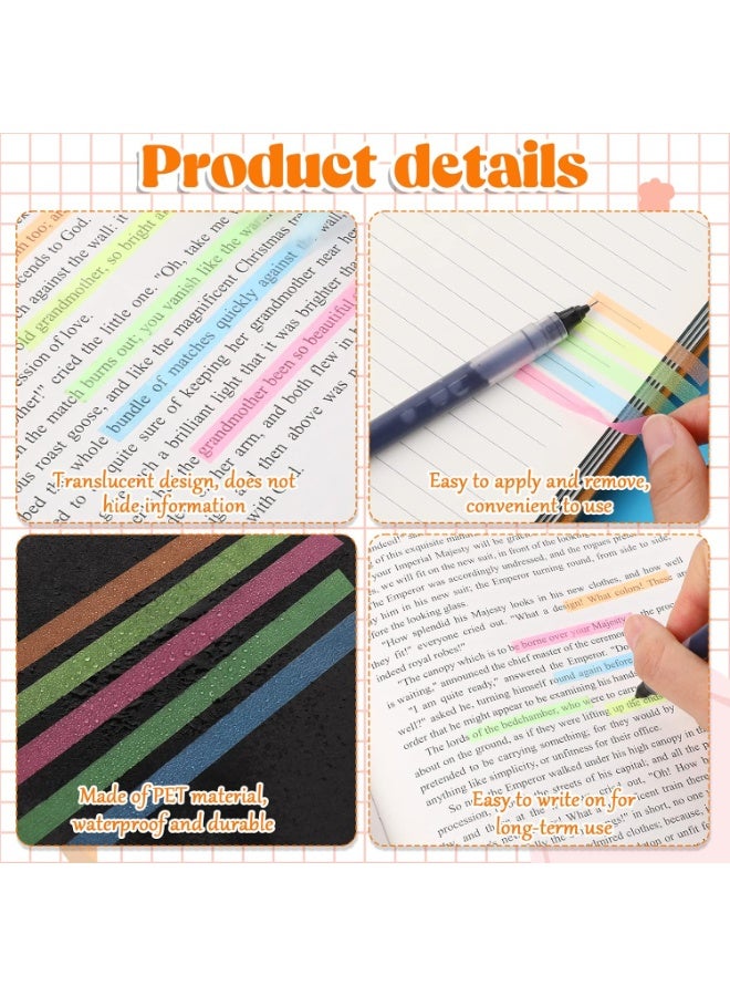 SUNSAR 5 Rolls Highlighter Tape Colored Transparent Marking Sticker Removable Fluorescent Neon Tape Annotation Supplies for Teachers Students Reading Home Office - Image 3