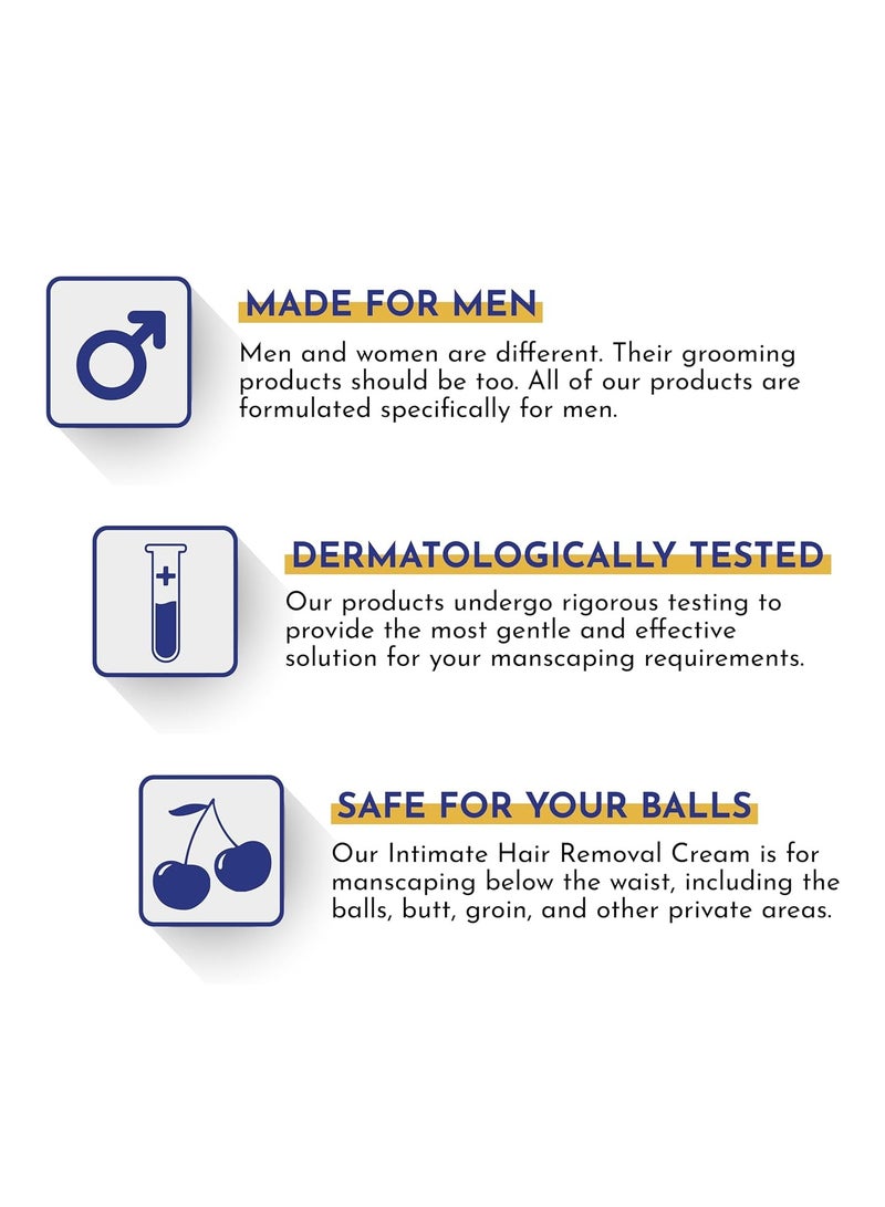 Mannlich Intimate/Private Hair Removal Cream for Men (100 ml) | Painless, Faster, Soothing for Unwanted Coarse Pubic Hair, Suitable For All Skin Types (Pack of 1) - Image 3