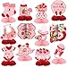 Yuntau 12 Pcs Strawberry Baby Shower Decoration Strawberry Honeycomb Centerpiece a Berry Sweet Baby Is on the Way Table Topper 3D Double Sided Table Decoration for Birthday Baby Shower Party Favors - Image 3