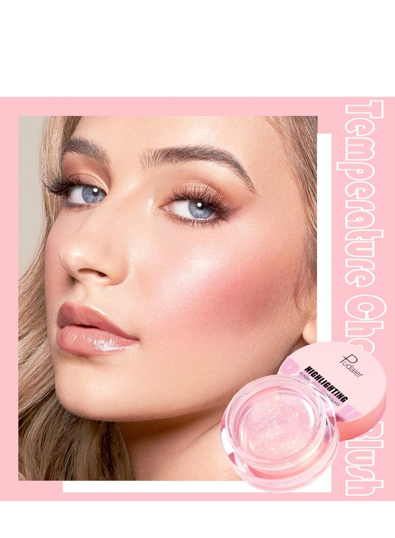 بوداير أحمر الخدود السائل المرطب ، أحمر الخدود الكريمي خفيف الوزن الطبيعي لتغيير لون الخدين للشفاه ، مرطب طويل الأمد ناعم كالحرير ومسامي ملمس مقاوم للتلطخ لجميع ألوان البشرة 10 غرام - Image 2