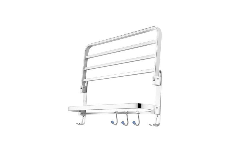 Stainless Steel Dual Folding Towel Rack for Bathroom/Towel Stand/Hanger/Bar/Bathroom Accessories  - Image 2