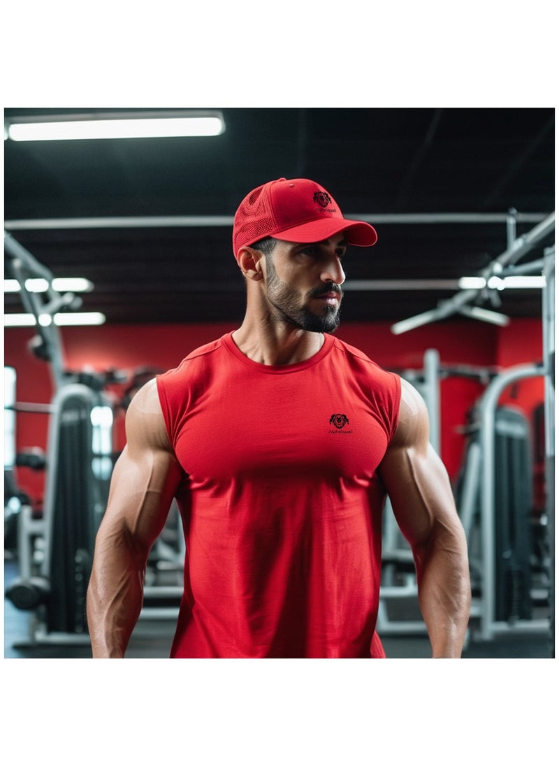 AlphaSquad AlphaSquad Baseball Cap Unisex Adjustable Size for Sports, Running, Gym Workouts and Outdoor Activities (Red)  - Image 4