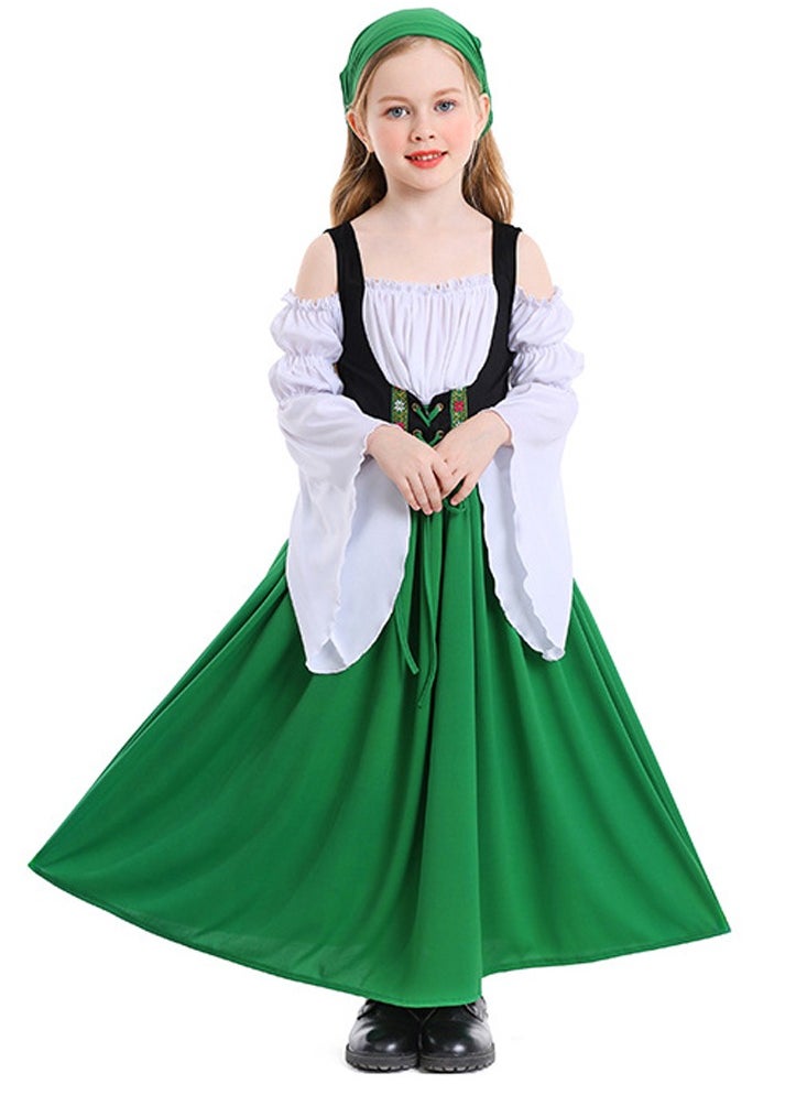 Al Aoyama - Girl's farm dress medieval-style Munich festival long dress, Germany Bavarian traditional costume - Image 1