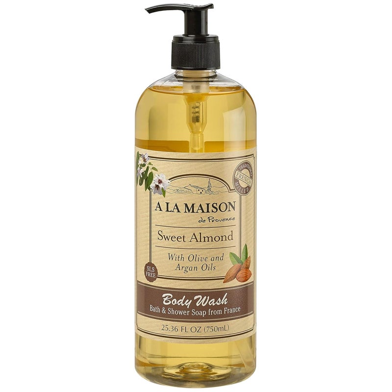 A LA MAISON French Hydrating Liquid Body Wash, Sweet Almond - Natural Body Wash Made with Essential Oils - Biodegradable, Plant-Based, Vegan, Cruelty-Free, Alcohol & Paraben Free (25.36 oz, 1 Pack) - Image 1