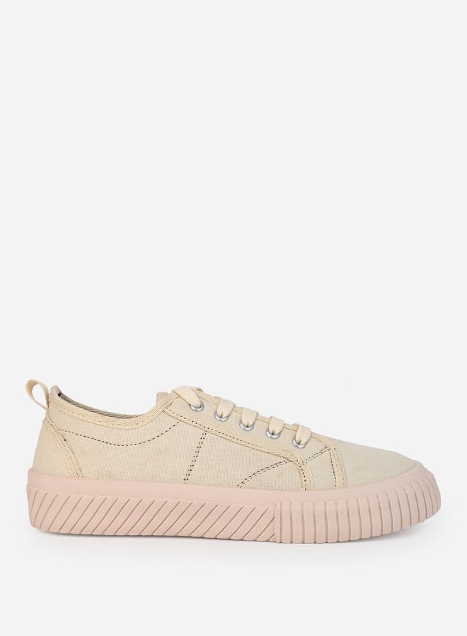 Styli Contrast Stitch Casual Canvas Lace Up Sneakers  - Image 5