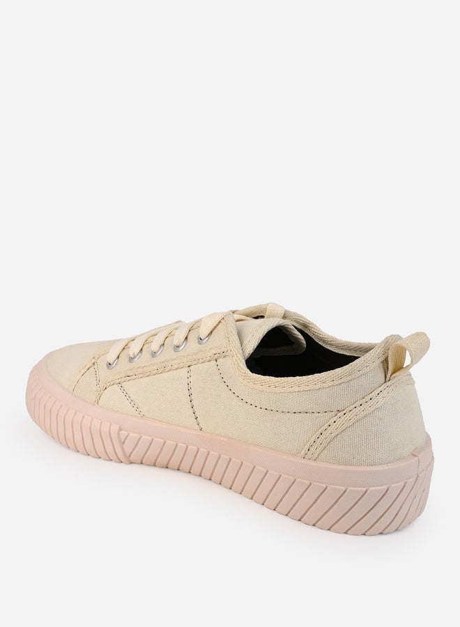 Styli Contrast Stitch Casual Canvas Lace Up Sneakers  - Image 4