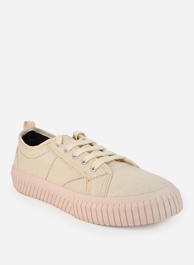 Styli Contrast Stitch Casual Canvas Lace Up Sneakers  - Image 2