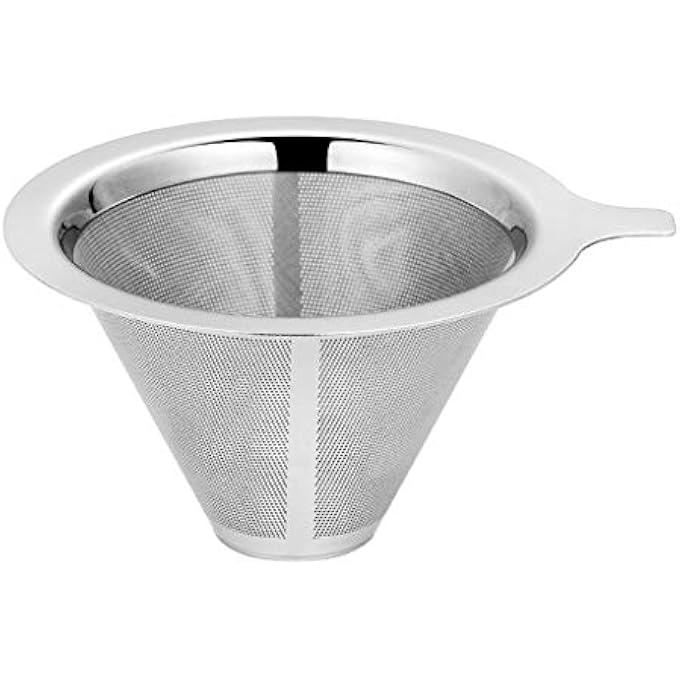 HASTHIP V60 Cone Coffee Dripper Reusable Pour Over Coffee Dripper Stainless Steel Cone Filter Paperless Mesh Coffee Maker Durable  Easy To Clean For Home Cafe Restaurants - Image 1