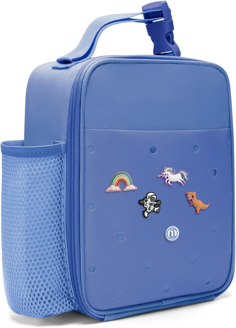 MEXS Kids Lunch Bag, DIY＆Insulated Lunch Box for Boys Girls, Toddler Lunch Cooler Bag for School, Double Insulation Portable＆Reusable, Water/Oil-Proof Lining Easy Clean, for Ages 3+ (Unicorn/Dinosaur) - Image 1