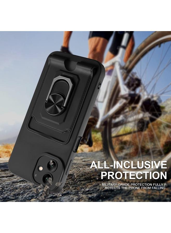 S-TOP Case For Samsung Galaxy A04 / M13 5G Ring Kickstand Card Wallet TPU Phone Case with Lanyard - Image 4