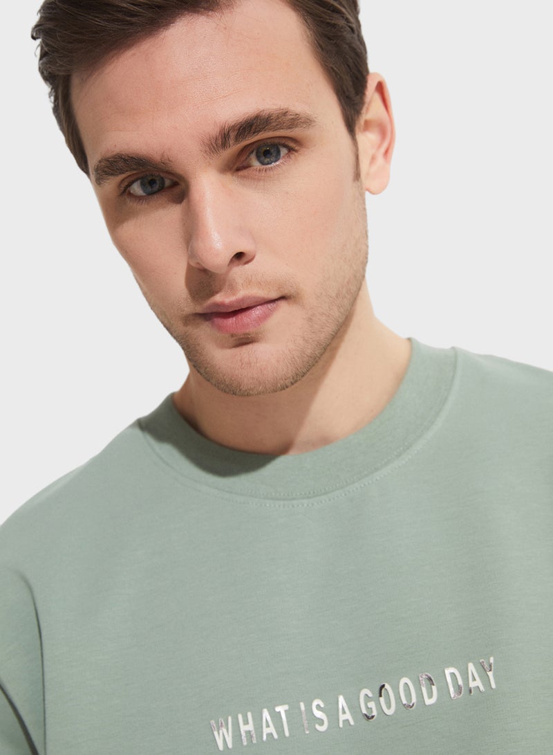 جون تيشيرت بياقة دائرية مطبوع - Image 4