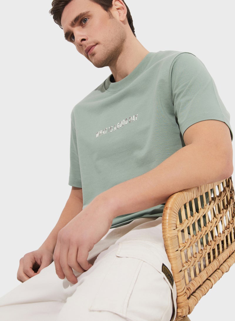 جون تيشيرت بياقة دائرية مطبوع - Image 3