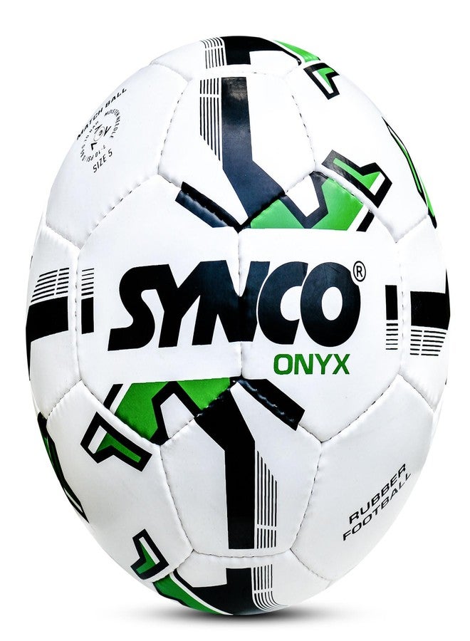 Synco Onyx Football | Rubber Hand Stitch | Match Ball for Professionals | Ideal for Matches in Hard Grounds | Size 5 - Image 1