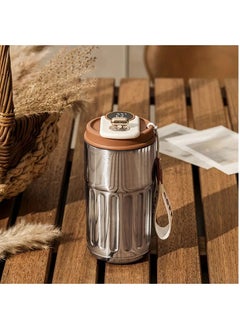 Arabest Travel Mug With Temperature Display, Portable Coffee Cups, Summer WinterDrinkware, 316 Stainless Steel Vacuum Coffee Cup, Leakproof Tumbler Thermal Mug, Silver  - Image 1