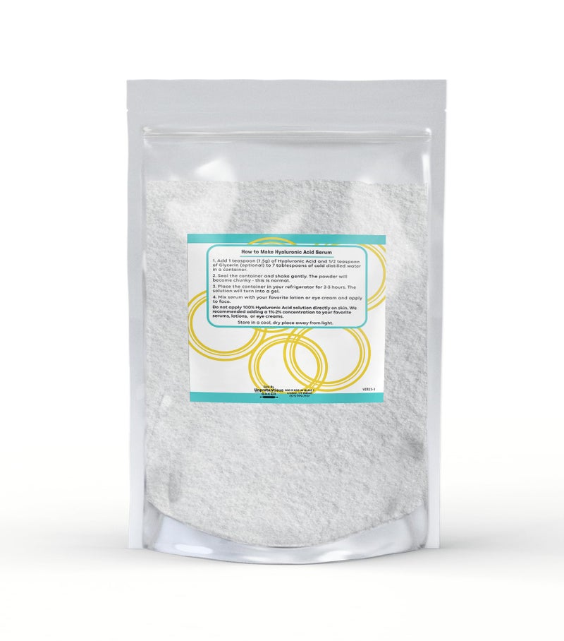 Unpretentious Hyaluronic Acid Powder (1 oz) Food & Cosmetic Grade, Clear Resealable Bag - Image 2