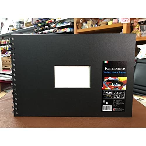 Renaissance Fabrino A 4 Size Drawing Book 300 GSM Thick, Imported from Italy. Hardcover Book Increases Durability The Staple in The Center Allows for 360-degree Opening (2 Sides Rough) - Image 5