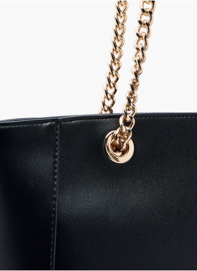 Celeste Women's Perforated Detail Tote Bag with Double Handle and Zip Closure  - Image 5
