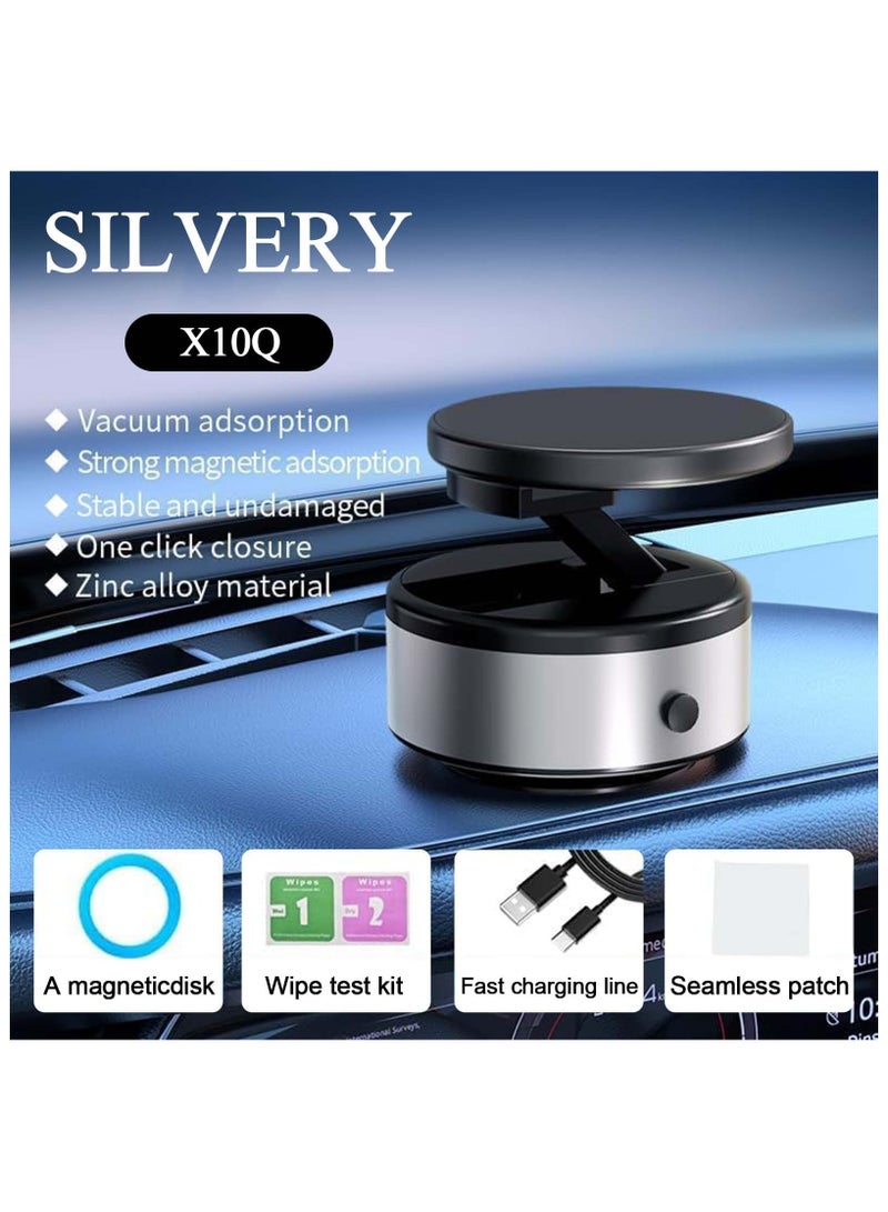 Anmi 360° Rotating Magnetic Car Phone Holder, Hands-Free Car Mount with Strong Magnet for Car, Screen, Tile (Silver) - Image 2