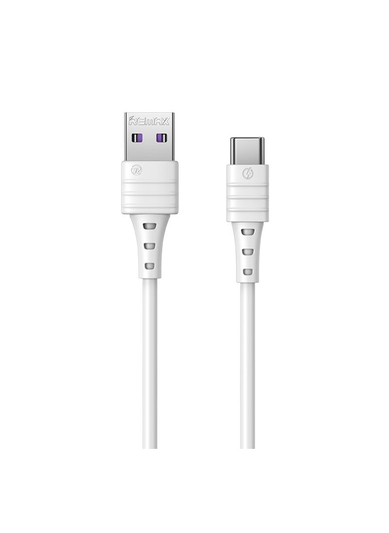 REMAX Remax Data Cable-Zero Sense 5A High Elastic Tpe Fast Charge Data Cable Rc-068A-Blue-(Ac) White 