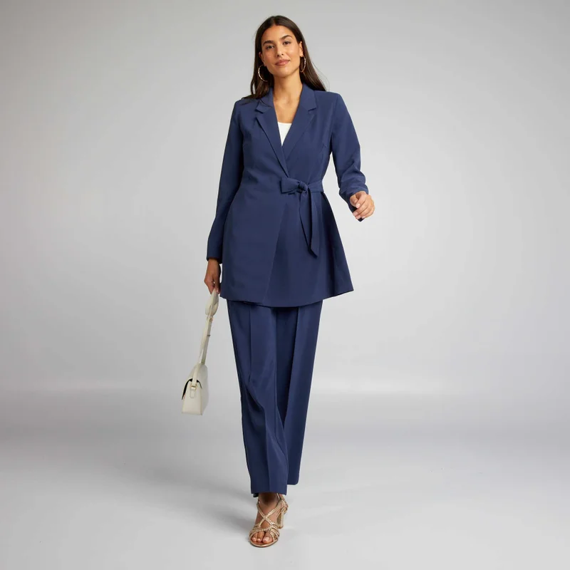 Kiabi Belted Tailored Jacket Blue
