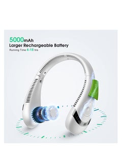 ULHYC ULHYC Neck Fan 5000mAh Foldable Neck Fan LED Display 360°Cooling Airflow USB Rechargeable Bladeless Portable Neck Fan with 3 Speeds Adjustment Personal Fan for Outdoor Travel Indoor  - Image 4