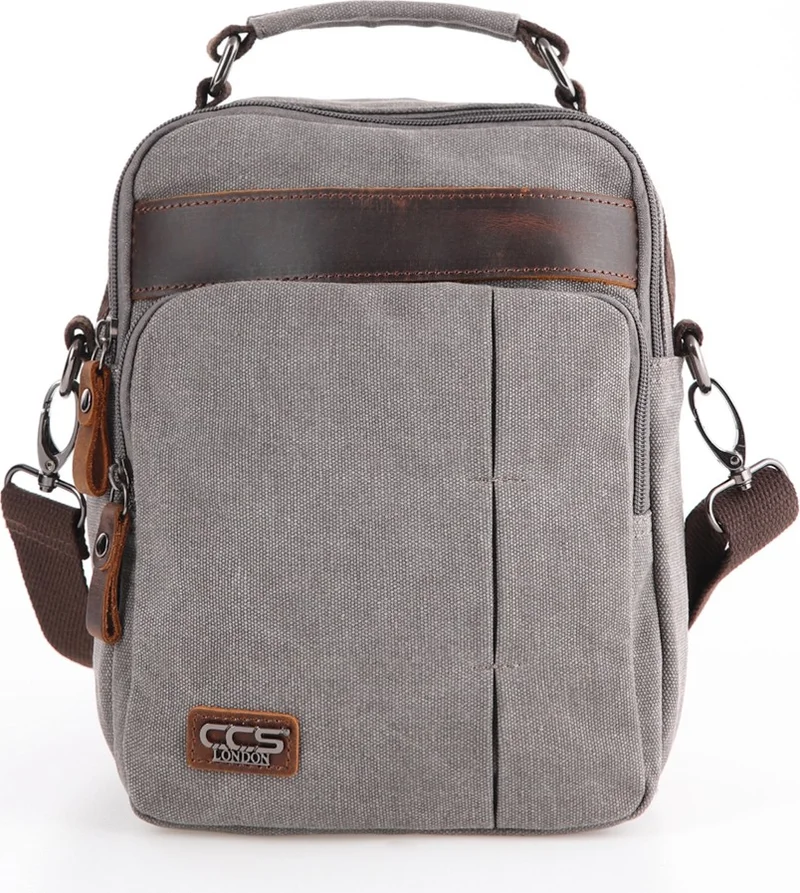 S-Invalid Brand Name Gray 31357 Canvas Clutch Bag