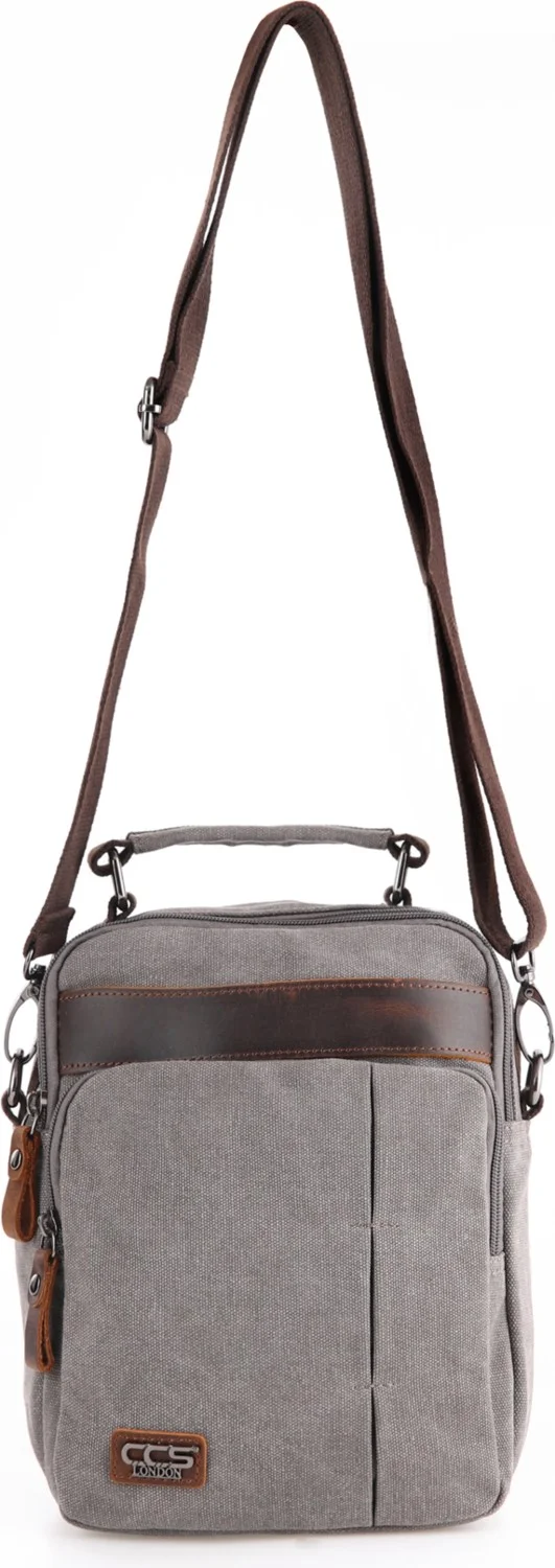 S-Invalid Brand Name Gray 31357 Canvas Clutch Bag