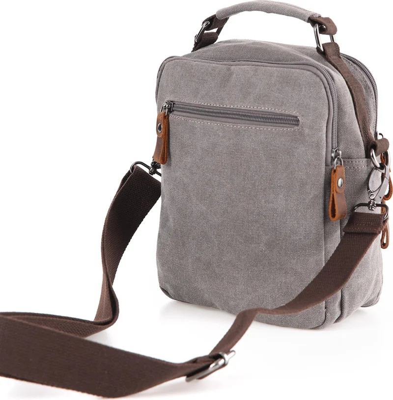 S-Invalid Brand Name Gray 31357 Canvas Clutch Bag