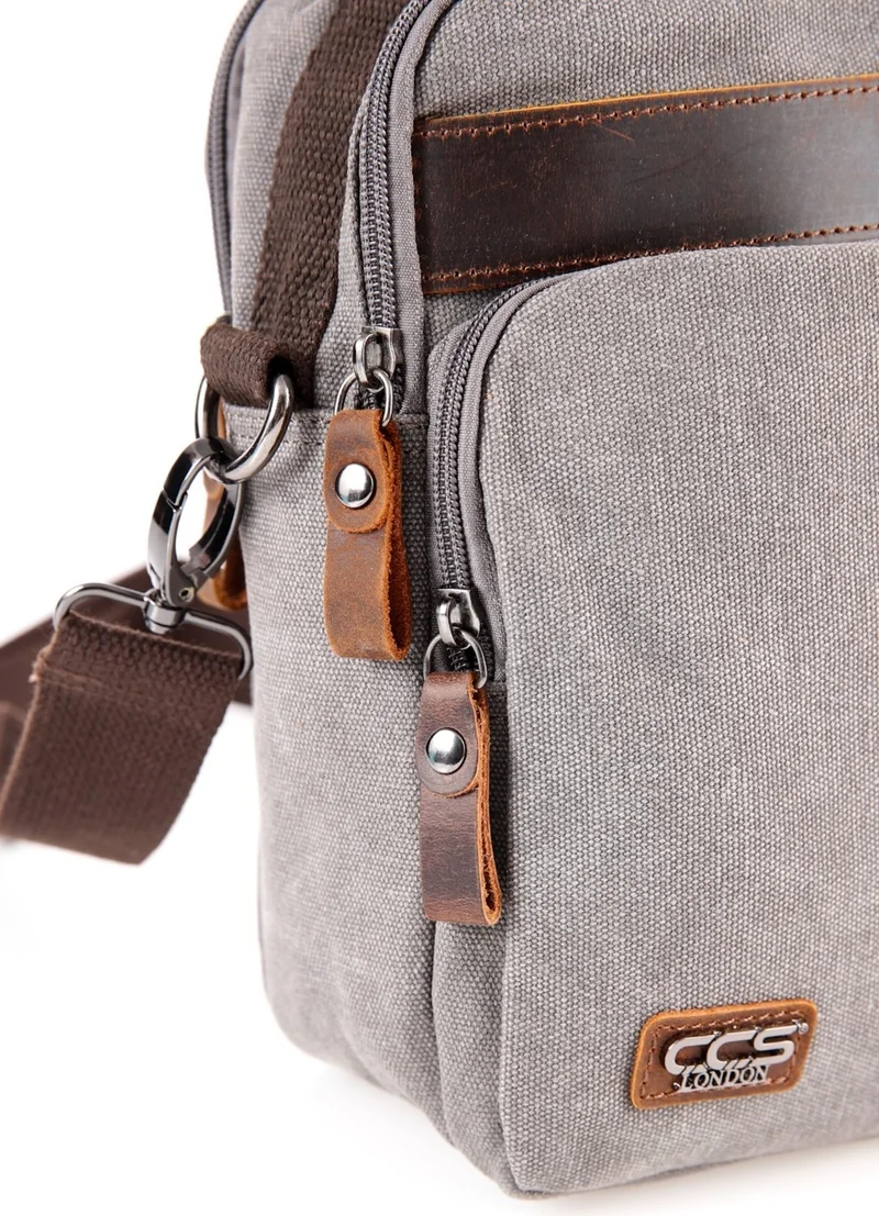 S-Invalid Brand Name Gray 31357 Canvas Clutch Bag