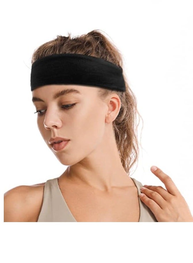 Generic Black fabric headband. Perfect for walking, exercising, or even for a casual everyday look. Lightweight, soft, and secure all day without slipping. - Image 1