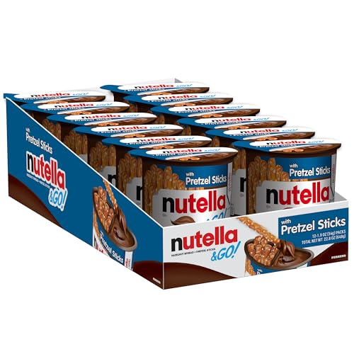 Nutella & Go! Hazelnut Spread with Pretzel Sticks, On-the-Go Snack Cups, 12 Packs, 22.8 oz - Image 1