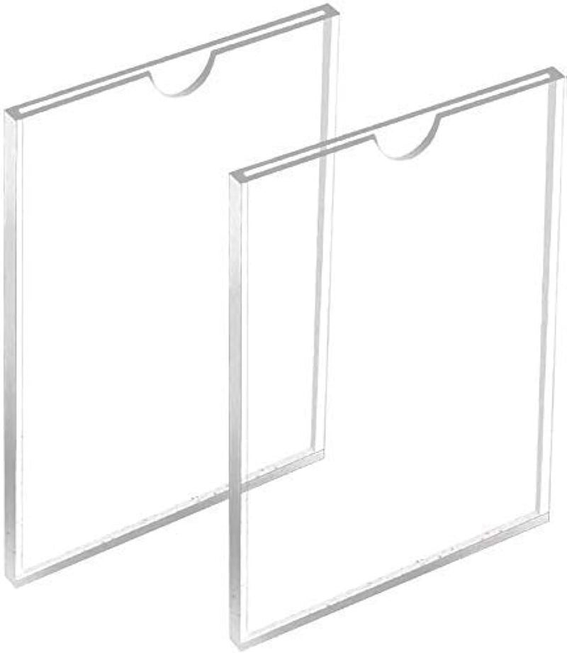ARS Acrylic Checklist Holder, Acrylic Wall Sign Holder Sign Holder 8.3x11.7 A4 Size Clear Vertical Wall Mount Frame Holder for Home, Office, Store, Restaurant, Pack of 2 - Image 1