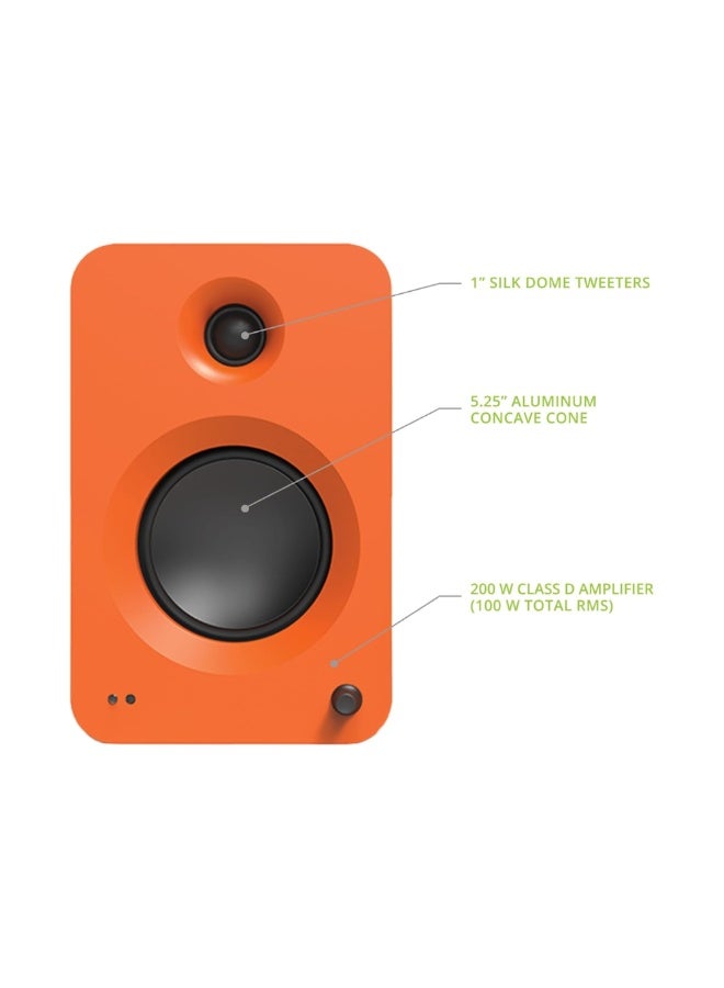 Kanto Audio REN 200W Powered Bookshelf Speakers with HDMI ARC, USB-C, and Bluetooth 5.3-Matte Orange, Pair - Image 3