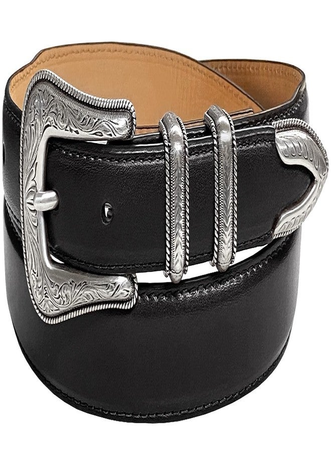 Belts.com S5535 Italian Calfskin Genuine Leather Dress Belt for Men 1-1/8"(30mm) taper down to 1"(25mm) wide (Smooth Black, 34) - Image 1