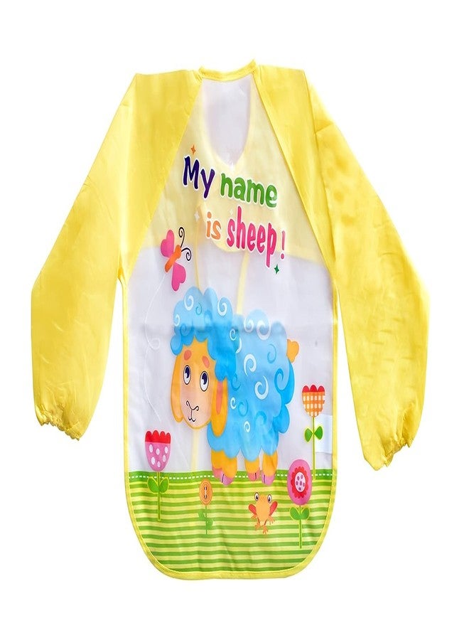 Lappu Full Sleeves Washable Waterproof Bib/Apron with Pocket & Tying Robe| Cute Prints| Quick Dry PVC Baby Bibs for Newborns/Infants/Toddlers/Babies (0-36months) (Plastic Yellow) - Image 5