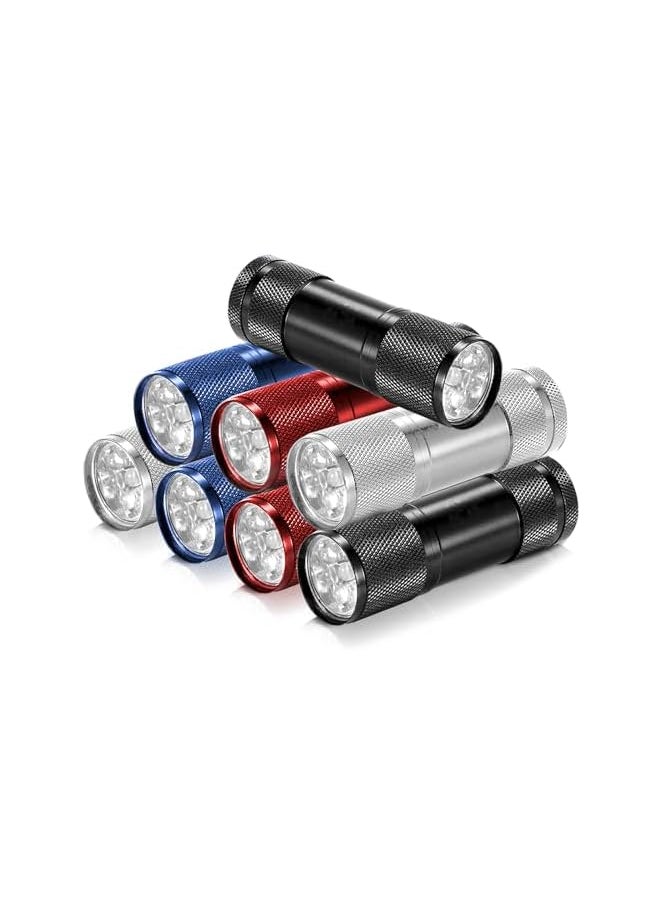 PROMASS promass 9-LED Flashlight 8-PACK Torch Light Set, Aluminum LED Handheld Flash Light with Lanyard, Assorted Colors for EDC, Party Favors, Night Reading, Camping Accessories, Power Outage, Emergency  - Image 2