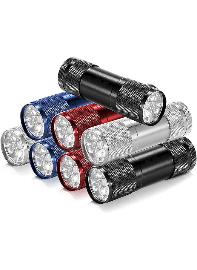 PROMASS promass 9-LED Flashlight 8-PACK Torch Light Set, Aluminum LED Handheld Flash Light with Lanyard, Assorted Colors for EDC, Party Favors, Night Reading, Camping Accessories, Power Outage, Emergency  - Image 1