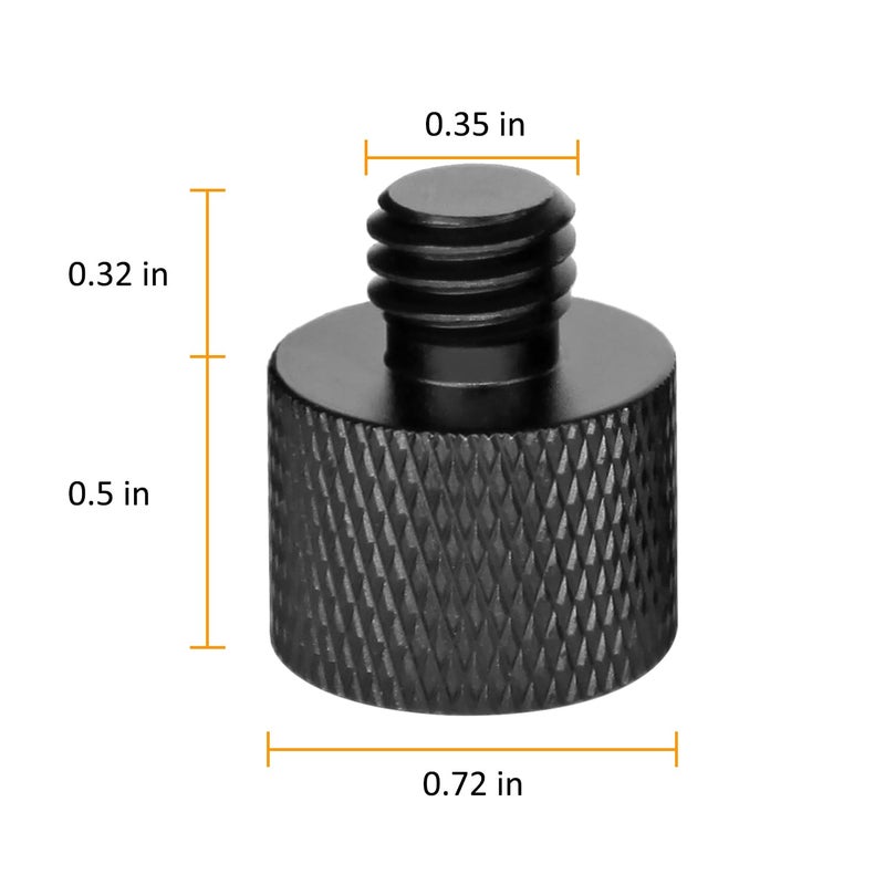 Frgyee Mic Stand Adapter 5/8 Female to 3/8 Male Screw Adapter Thread for Microphone Stand Mount to Camera Tripod Adapter 2 Pack - Image 3