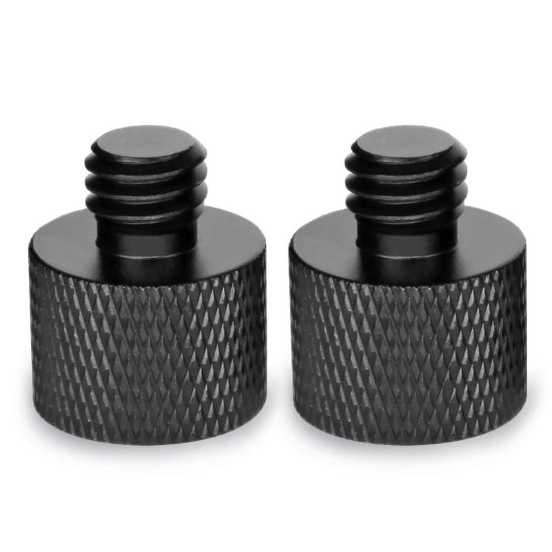Frgyee Mic Stand Adapter 5/8 Female to 3/8 Male Screw Adapter Thread for Microphone Stand Mount to Camera Tripod Adapter 2 Pack - Image 1