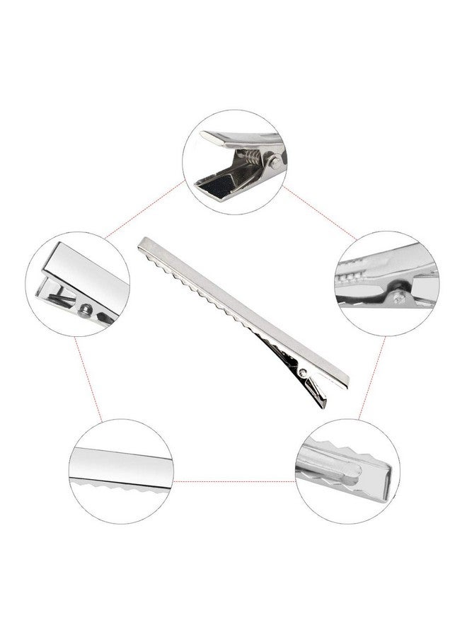 بانتوي 60 قطعة من مشابك تجعيد الشعر على شكل تمساح، مشابك شعر مسطحة أحادية الطرف من بانتوي، مقاس 3 بوصات، إكسسوارات شعر لتصفيف الشعر وتلوينه، لون فضي - Image 3