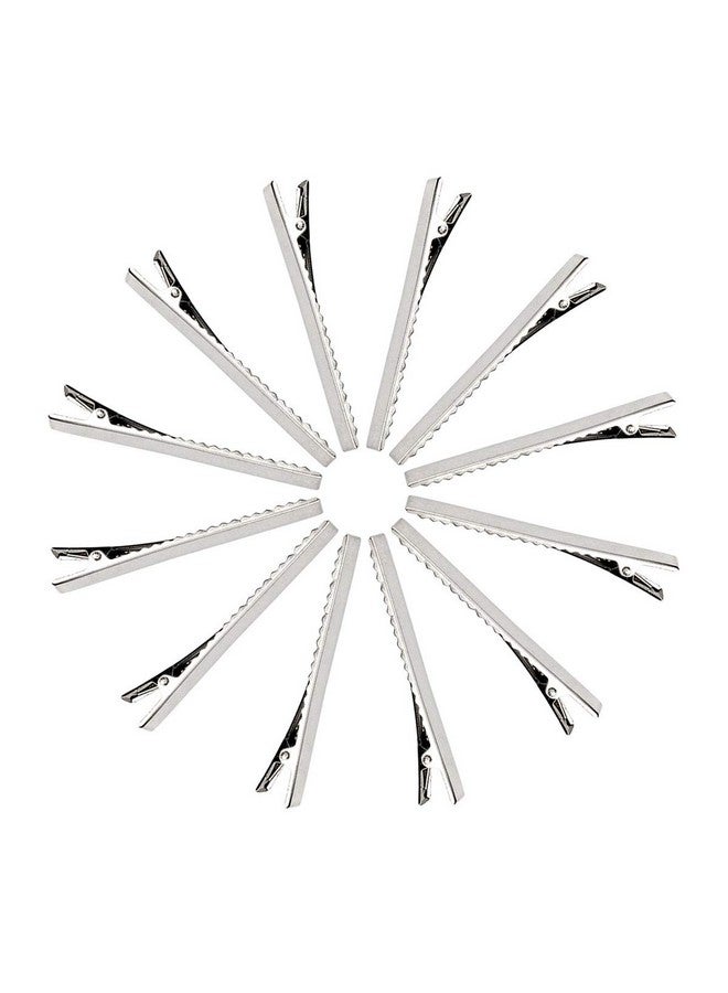 بانتوي 60 قطعة من مشابك تجعيد الشعر على شكل تمساح، مشابك شعر مسطحة أحادية الطرف من بانتوي، مقاس 3 بوصات، إكسسوارات شعر لتصفيف الشعر وتلوينه، لون فضي - Image 4