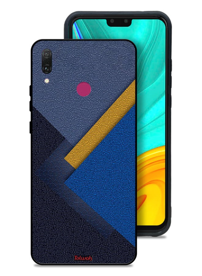 Tolwak Huawei Y9 (2019) Protective Case Cover Triangles Leather Shades Pattern - Image 1